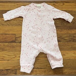 BabyGap Valentine’s Day Tiny Hearts Waffle Cotton Snap Close Pajama Outfit 0-3M